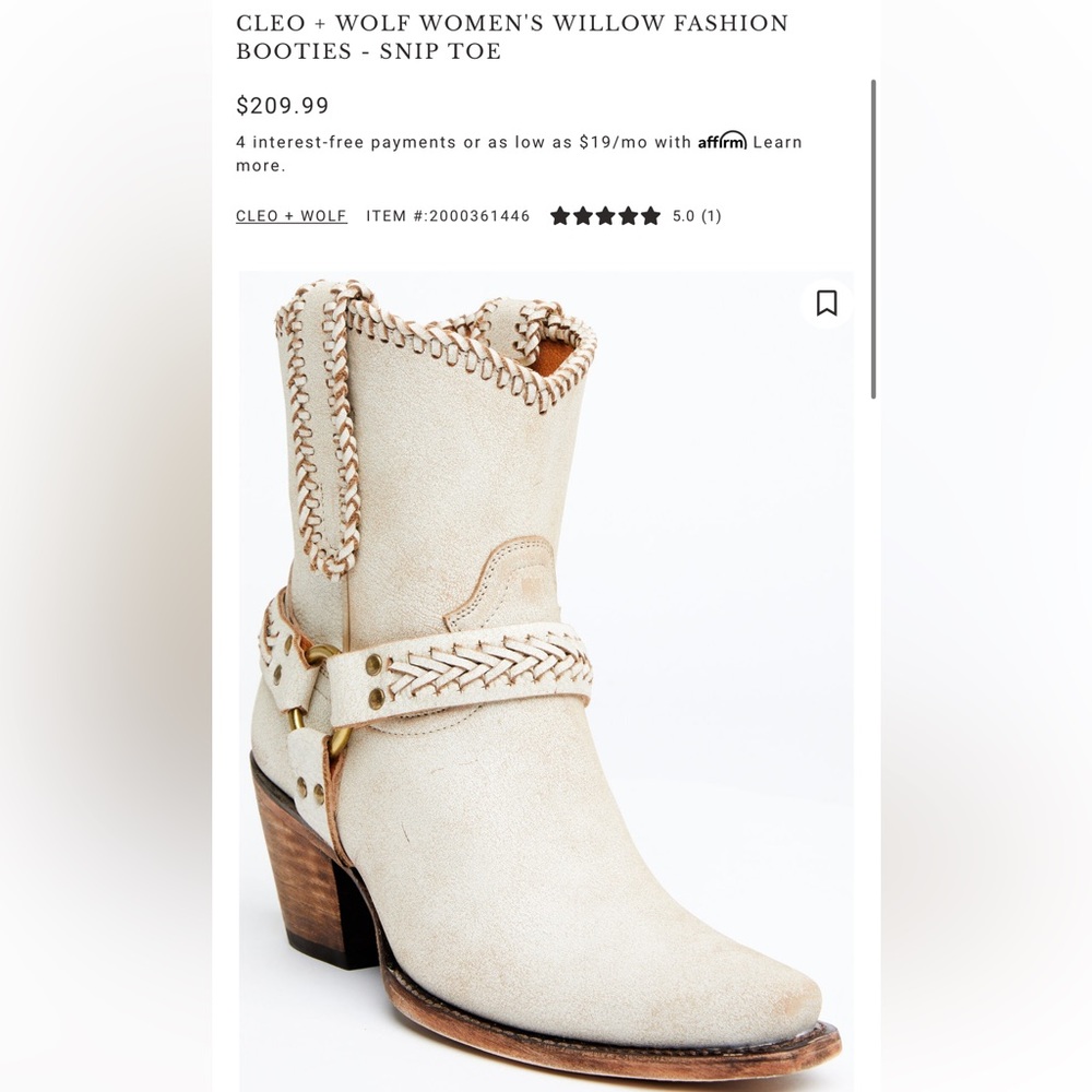 EUC worn once for a wedding Cleo+Wolf booties